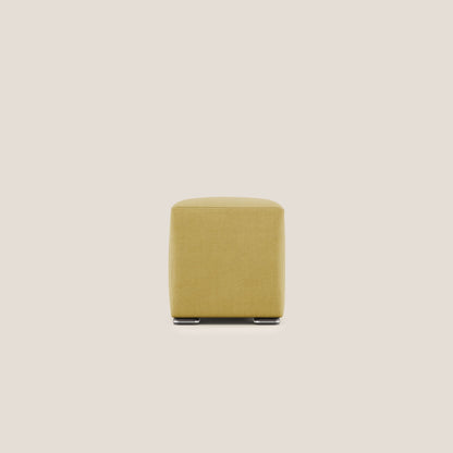 Pouf cubo in tessuto morbido impermeabile T02 giallo