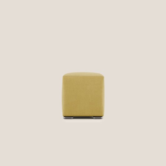 Pouf cubo in tessuto morbido impermeabile T02 giallo
