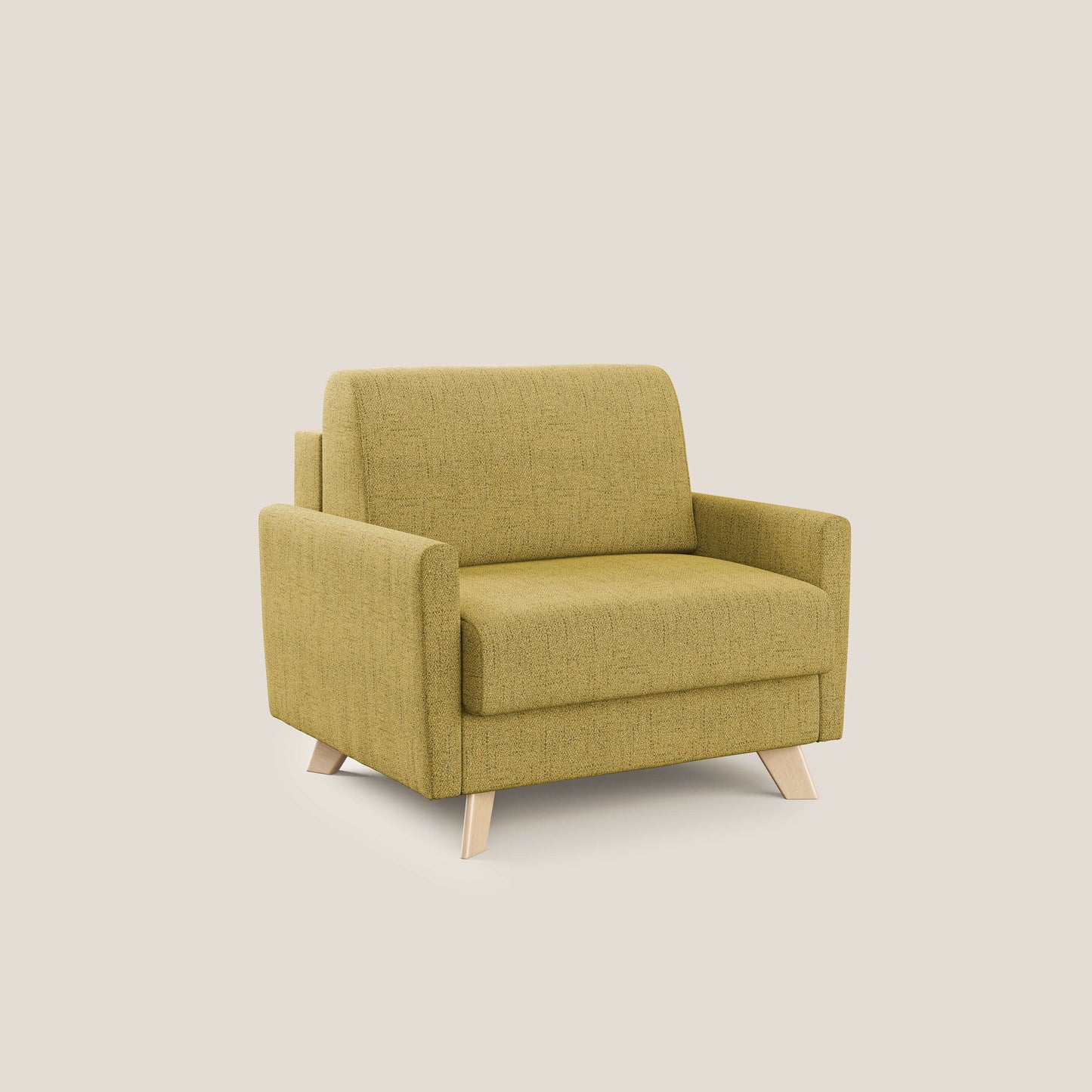 Edgar poltrona letto in tessuto felis impermeabile T03 giallo