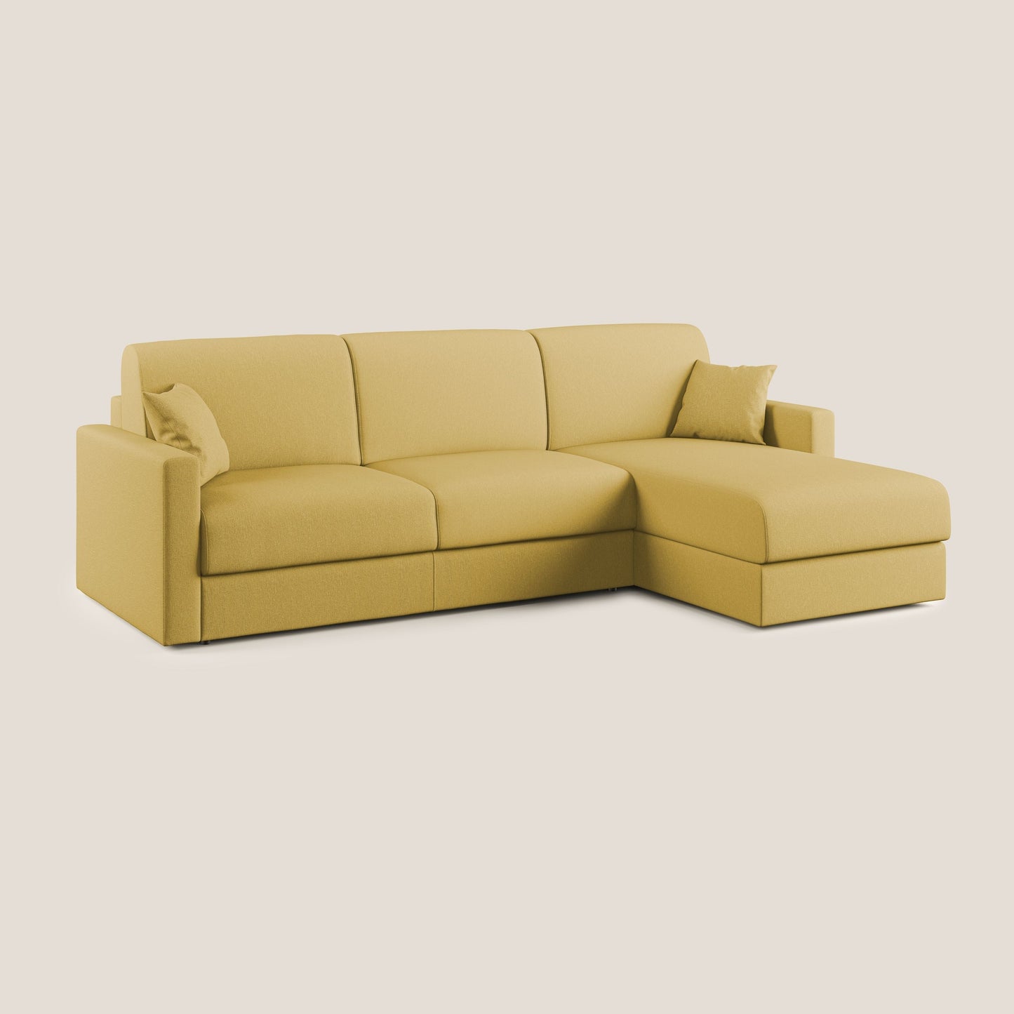 Chris Divano letto angolare 5 posti in tessuto impermeabile T13 giallo