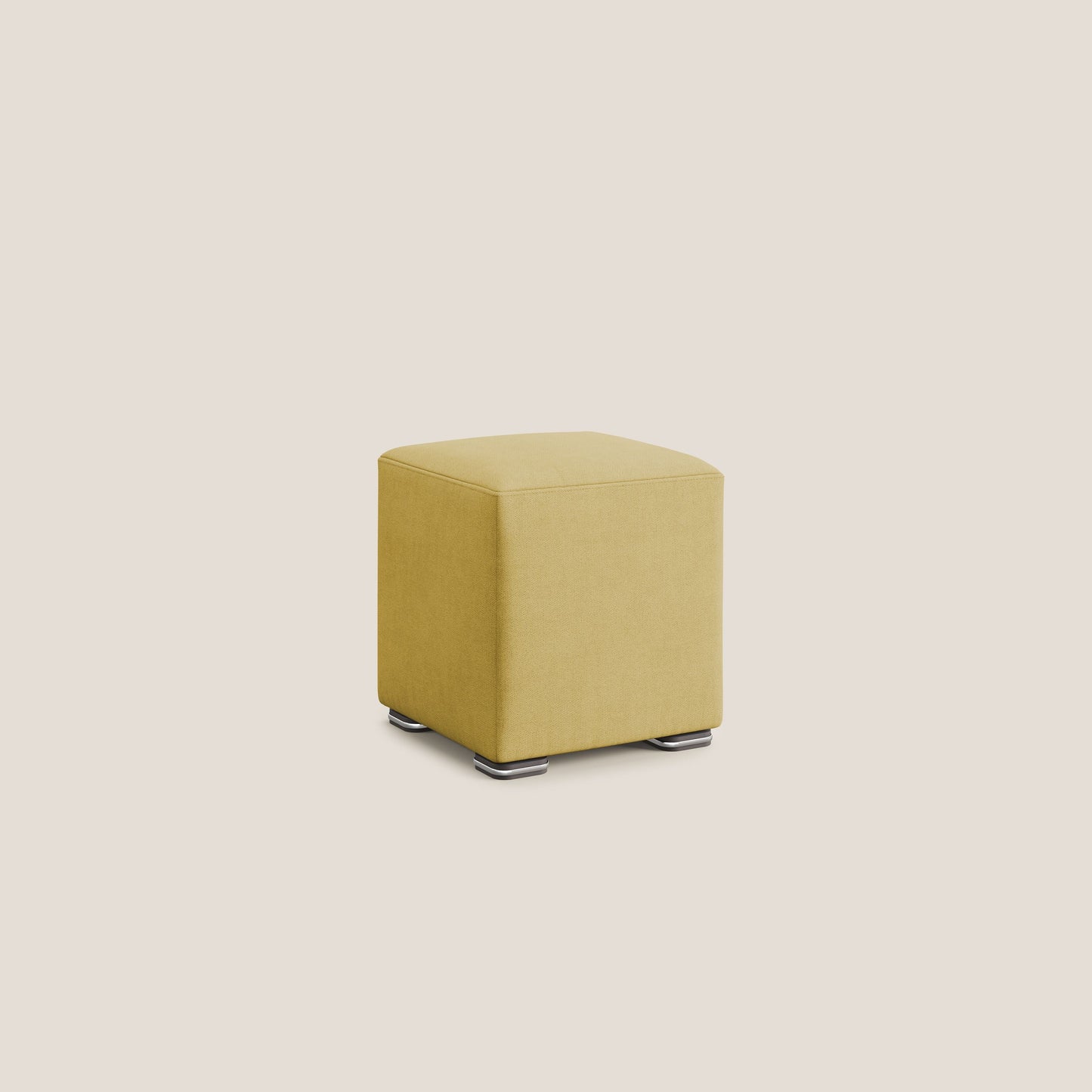 Pouf cubo in tessuto morbido impermeabile T02 giallo