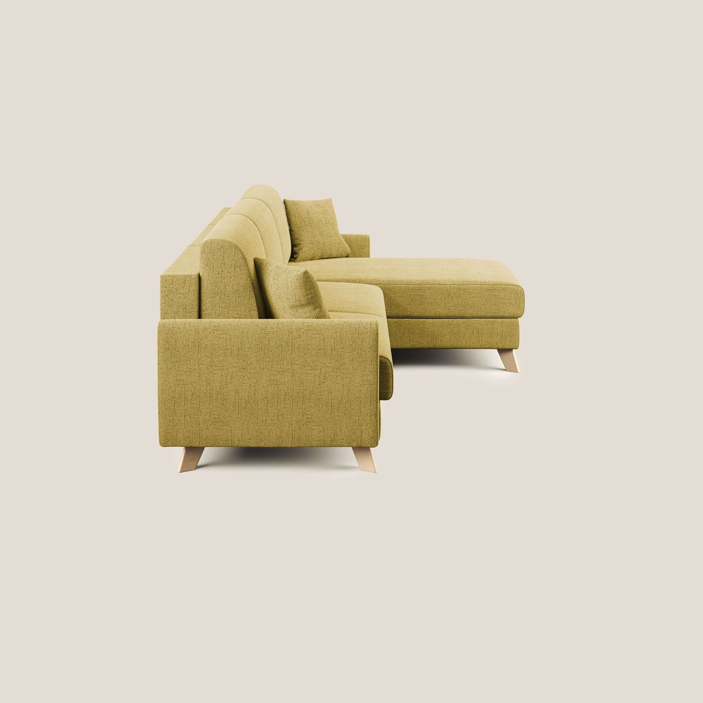 Edgar divano letto angolare in tessuto felis impermeabile T03 giallo