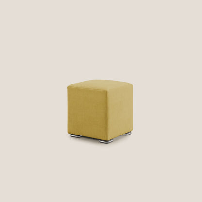 Pouf cubo in tessuto morbido impermeabile T02 giallo