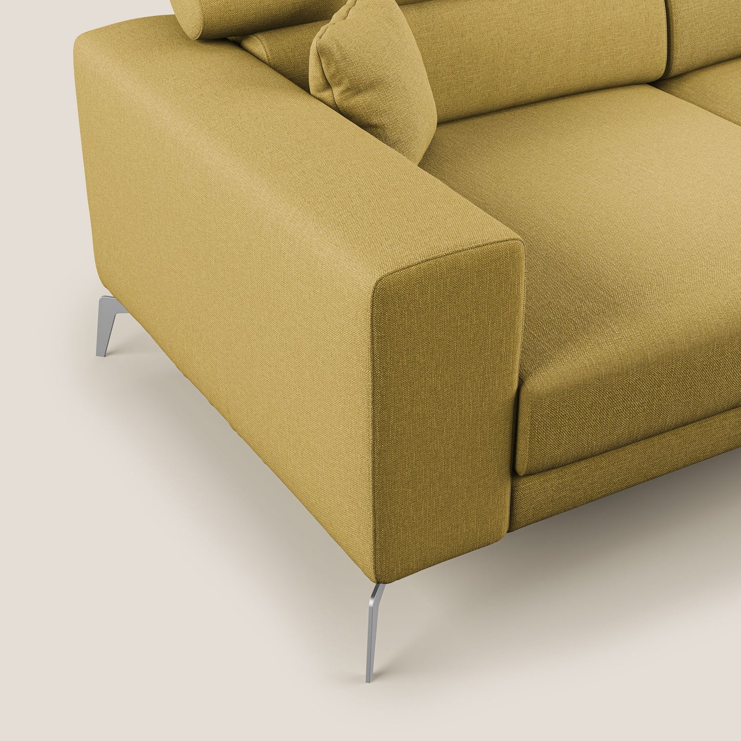 Blade Divano con poggiatesta reclinabili in tessuto impermeabile misto cotone T13 giallo