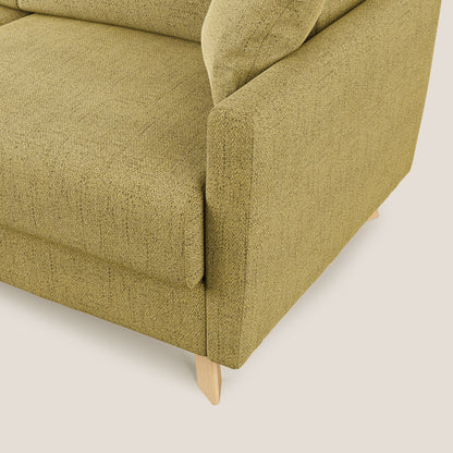 Edgar divano letto angolare 243 cm sinistro (mat. 120x197) con RETE A DOGHE in tessuto felis impermeabile T03 giallo