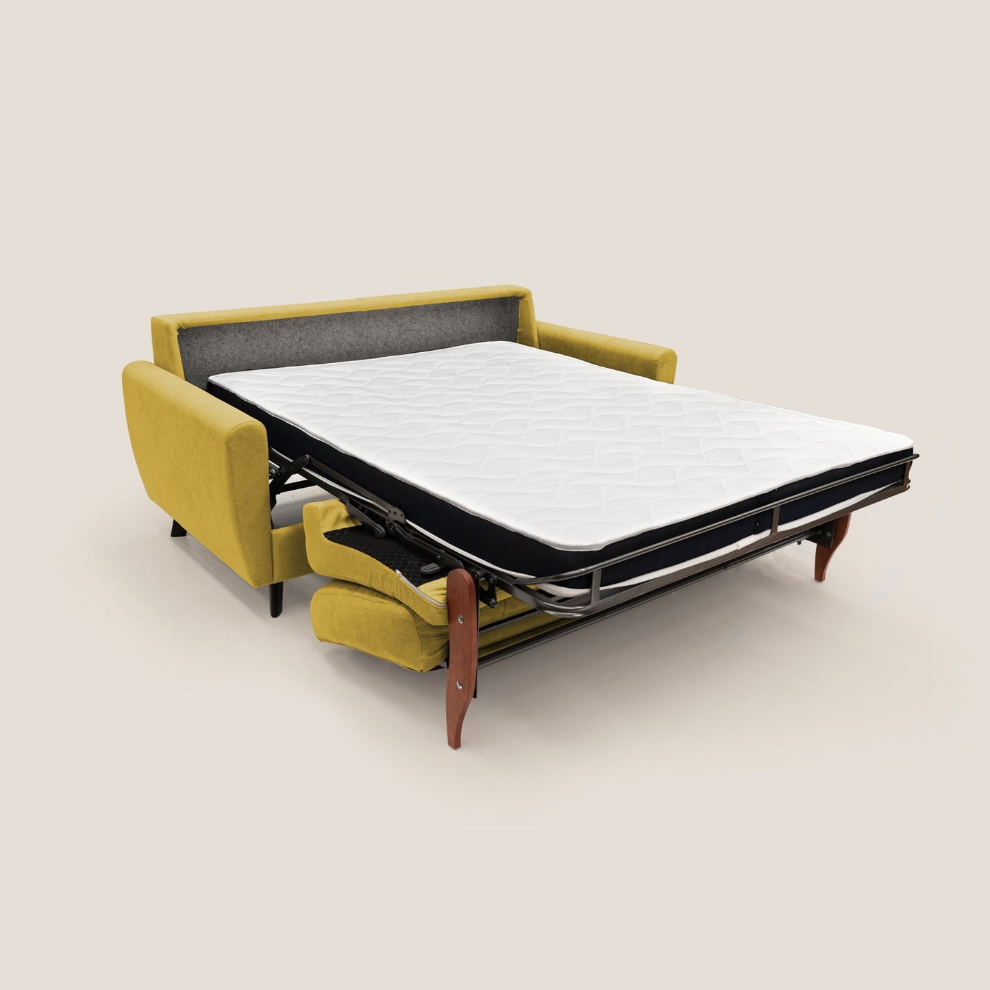 Callisto Divano letto matrimoniale in tessuto morbido impermeabile T02 giallo