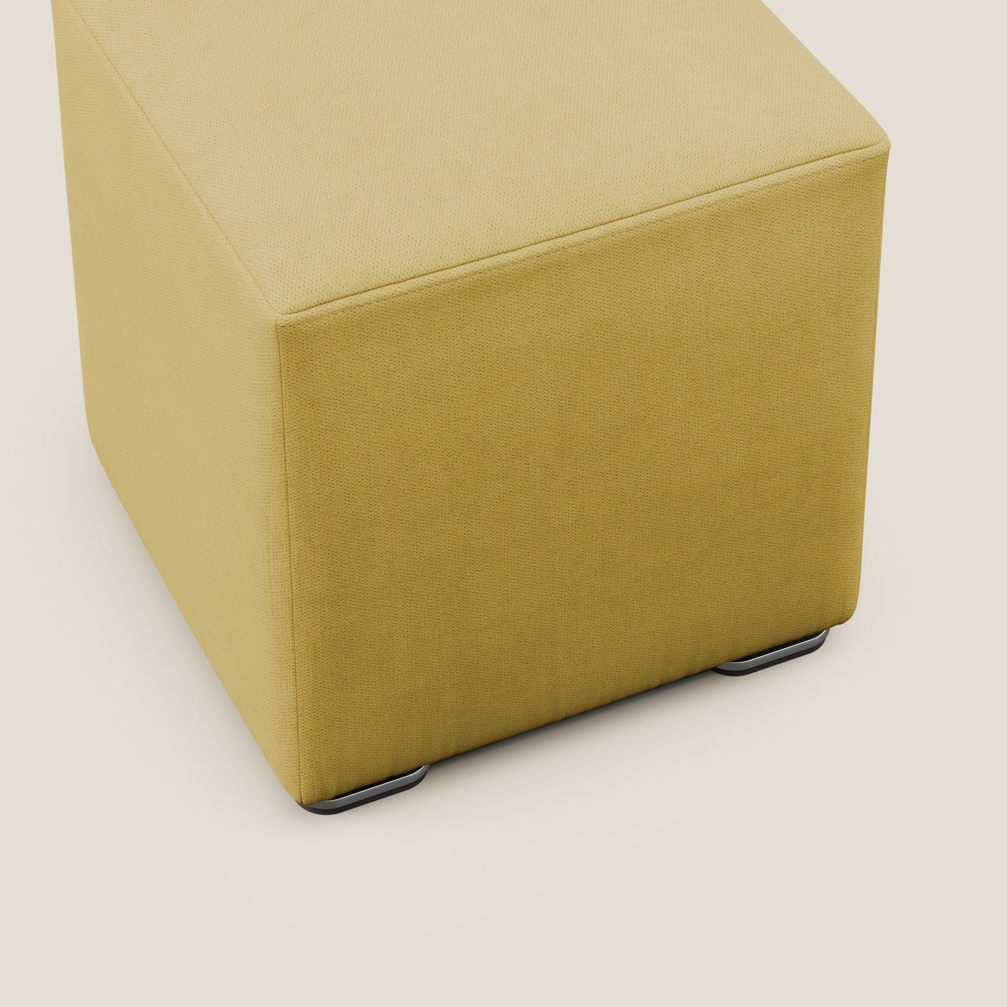 Pouf cubo in tessuto morbido impermeabile T02 giallo