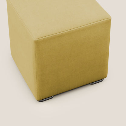 Pouf cubo in tessuto morbido impermeabile T02 giallo