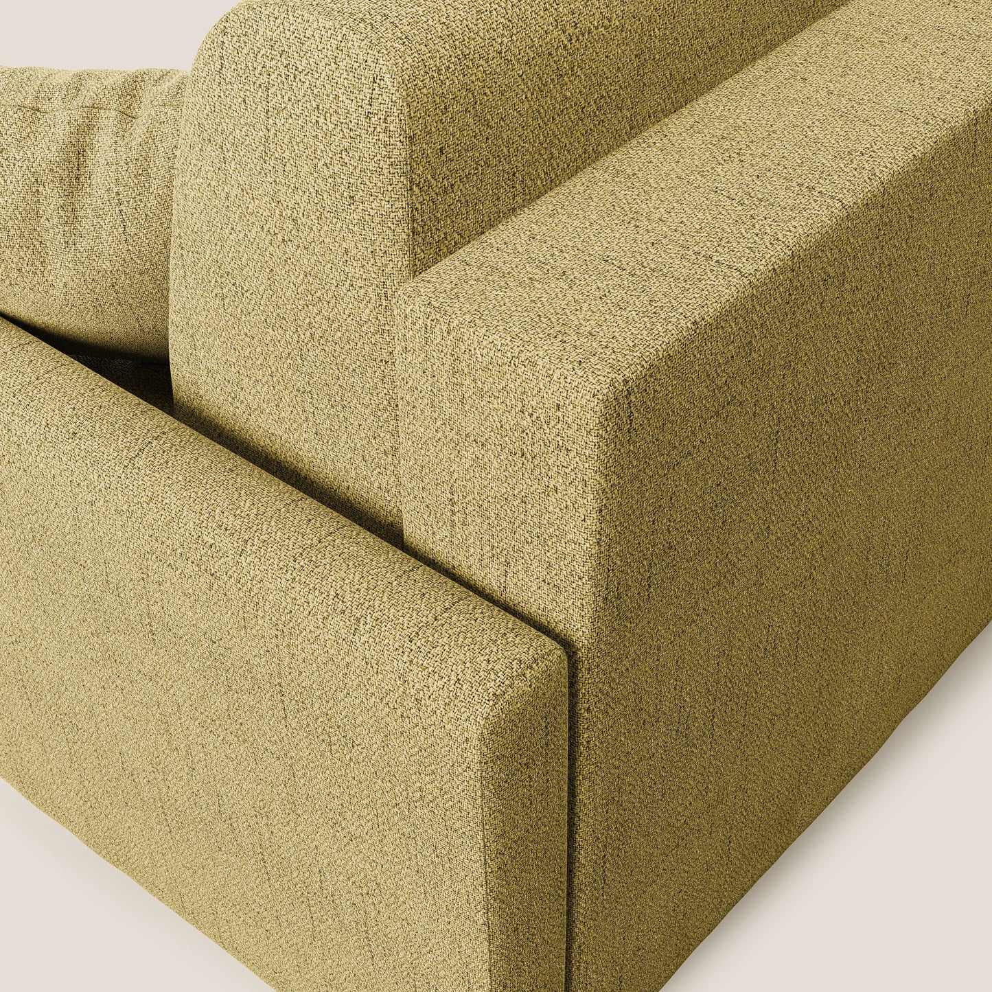 Edgar divano letto angolare 243 cm sinistro (mat. 120x197) con RETE A DOGHE in tessuto felis impermeabile T03 giallo