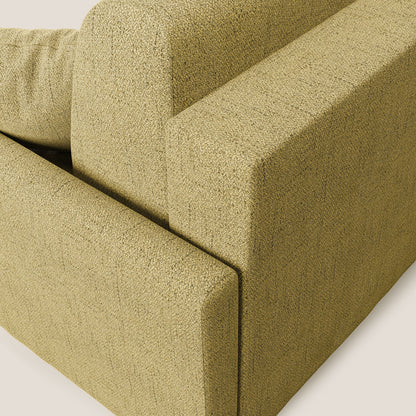 Edgar divano letto angolare 243 cm sinistro (mat. 120x197) con RETE A DOGHE in tessuto felis impermeabile T03 giallo