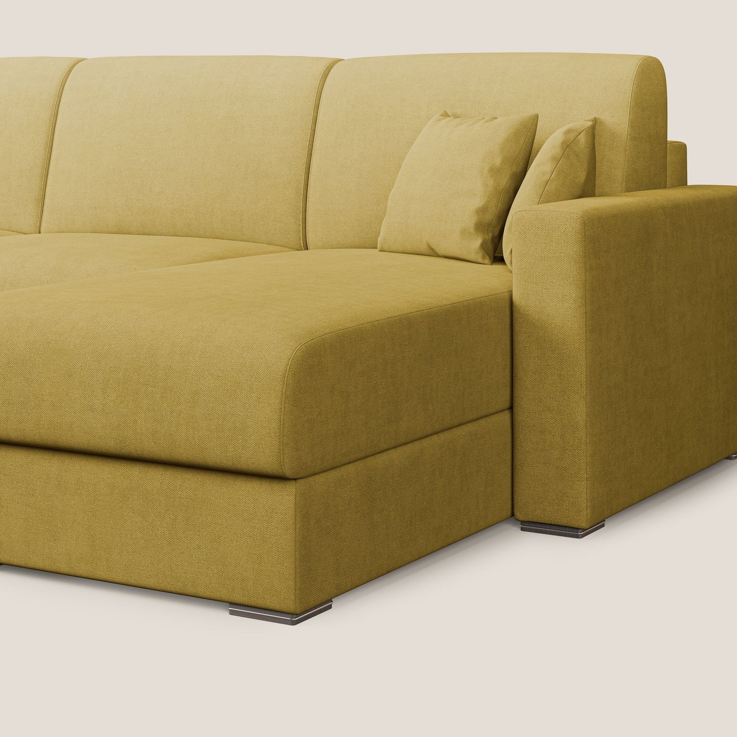 Best Divano letto angolare in tessuto impermeabile T02 giallo