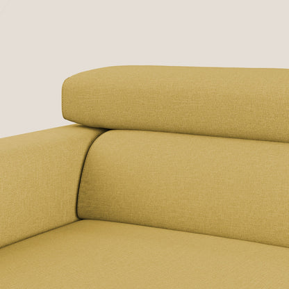 Dylan divano allungabile con pouf estraibile poggiapiedi in tessuto simil cotone impermeabile T13 giallo