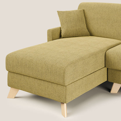 Edgar divano letto angolare 243 cm sinistro (mat. 120x197) con RETE A DOGHE in tessuto felis impermeabile T03 giallo