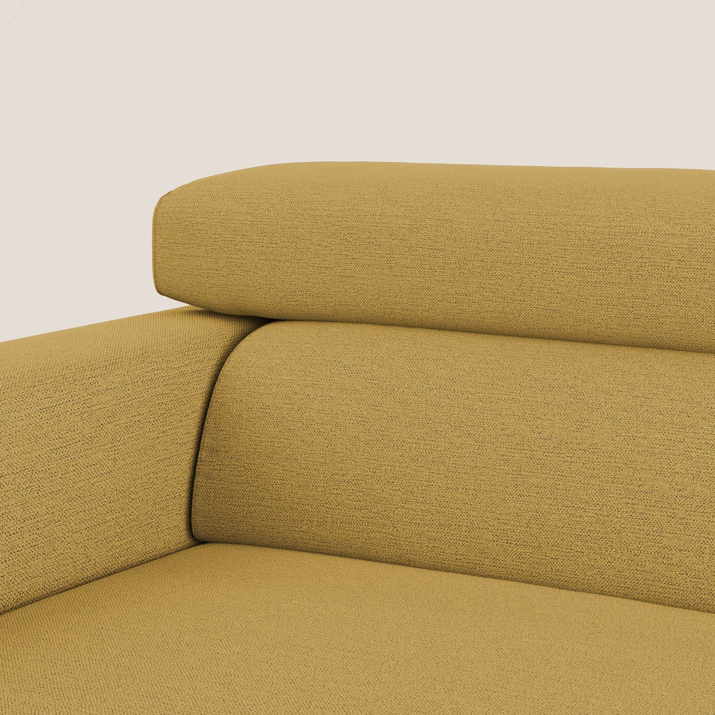 Dylan divano allungabile con pouf estraibile poggiapiedi in tessuto fiammato simil cotone impermeabile T19 giallo