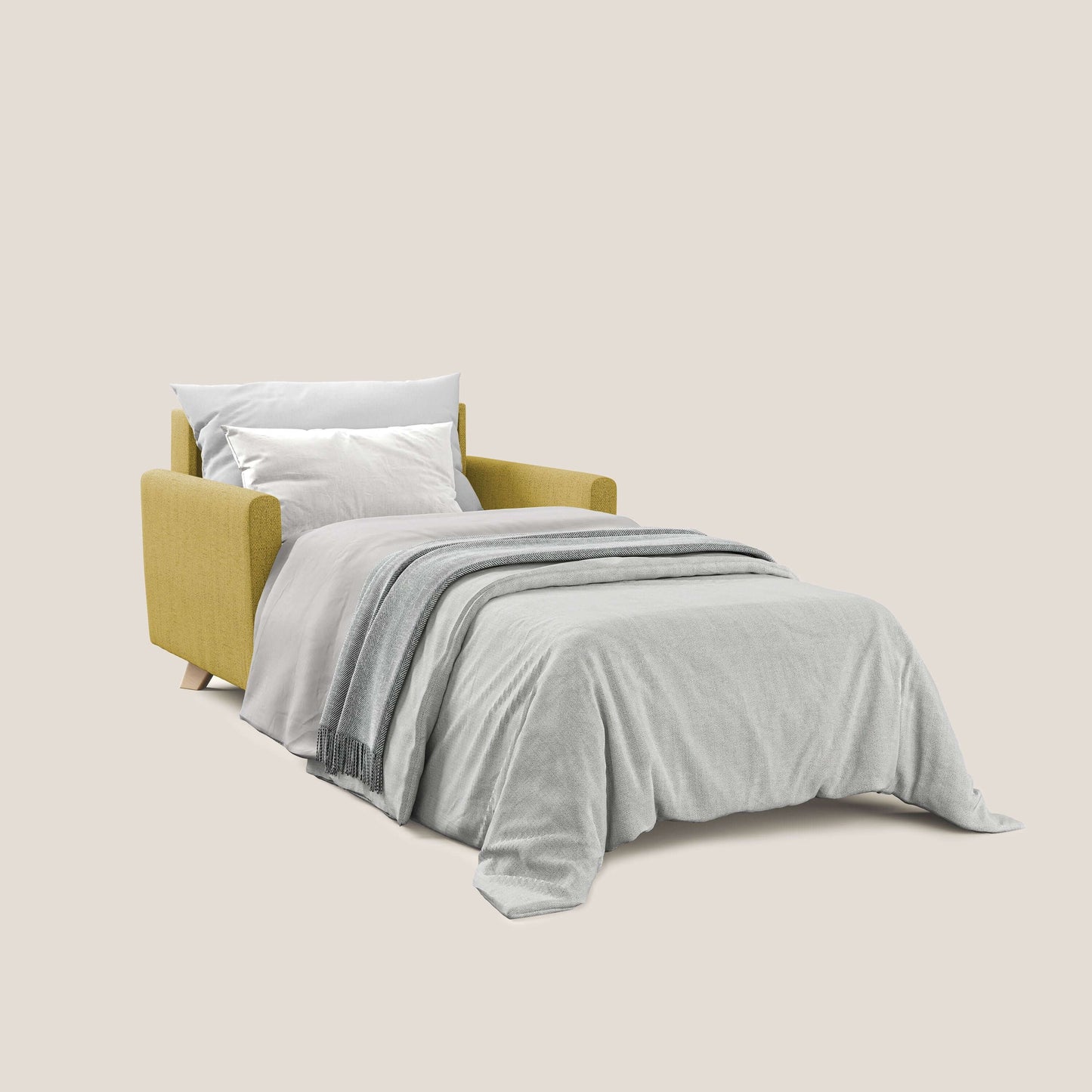 Edgar poltrona letto in tessuto felis impermeabile T03 giallo