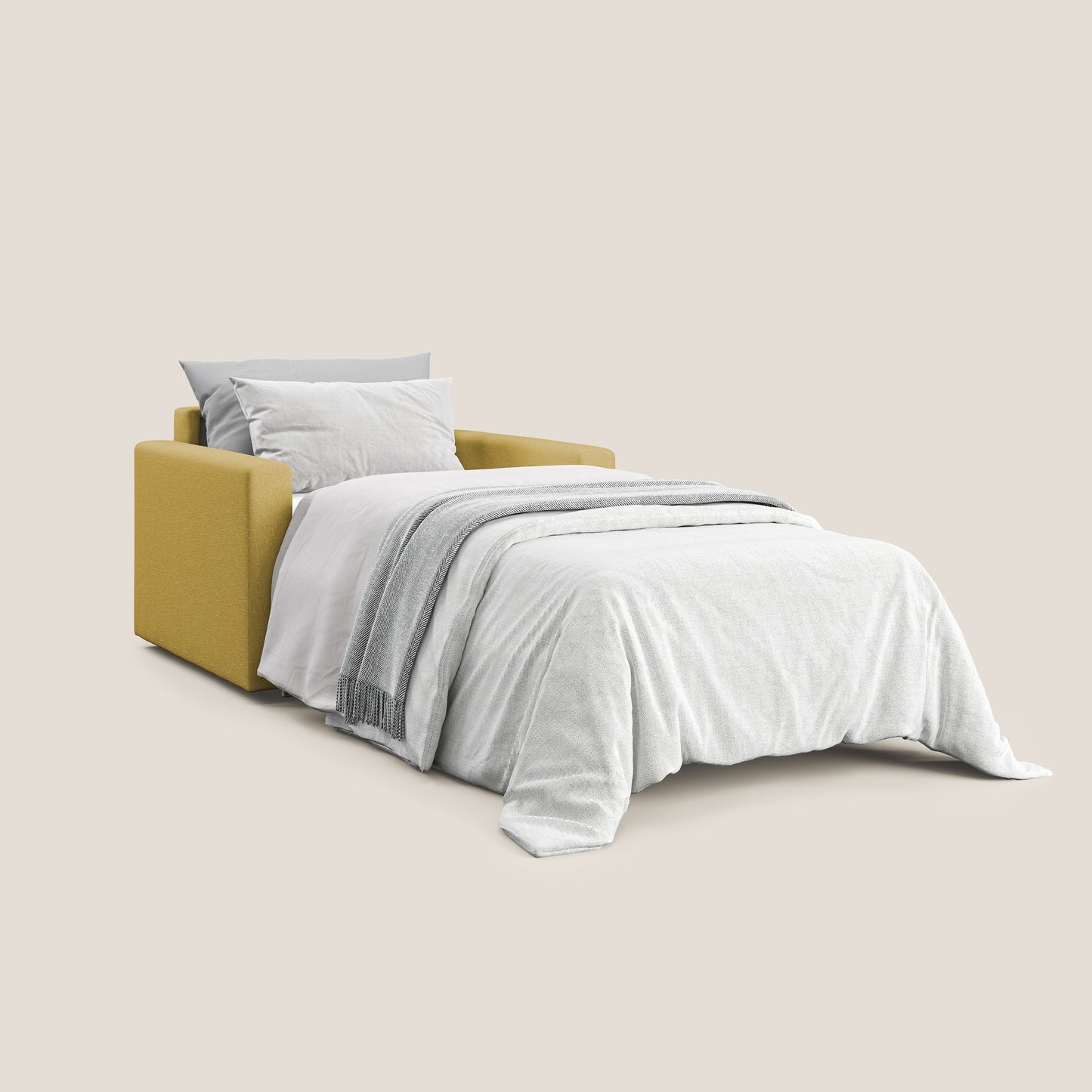 Chris poltrona letto in tessuto impermeabile T13 giallo