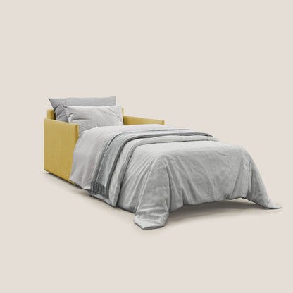 Evans poltrona letto in morbido tessuto impermeabile T02 giallo