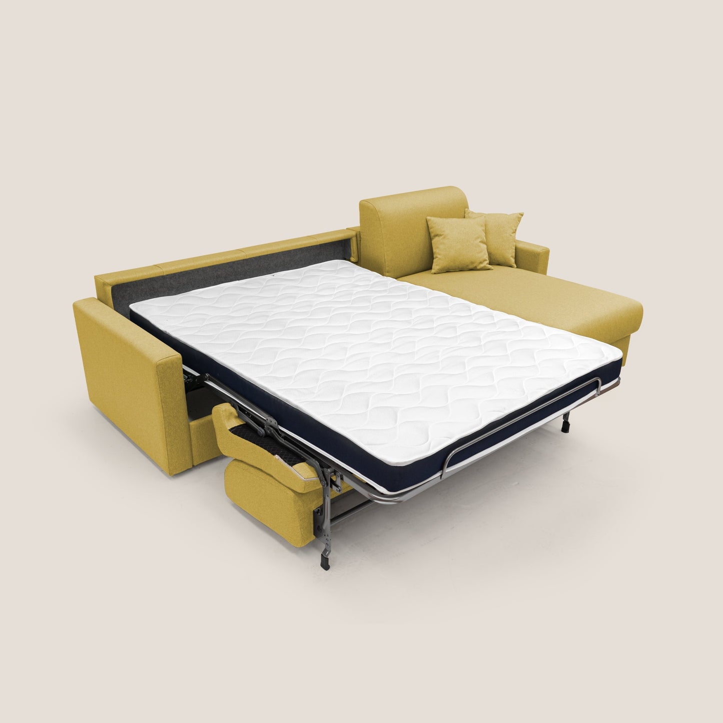 Chris Divano letto angolare 5 posti in tessuto impermeabile T13 giallo