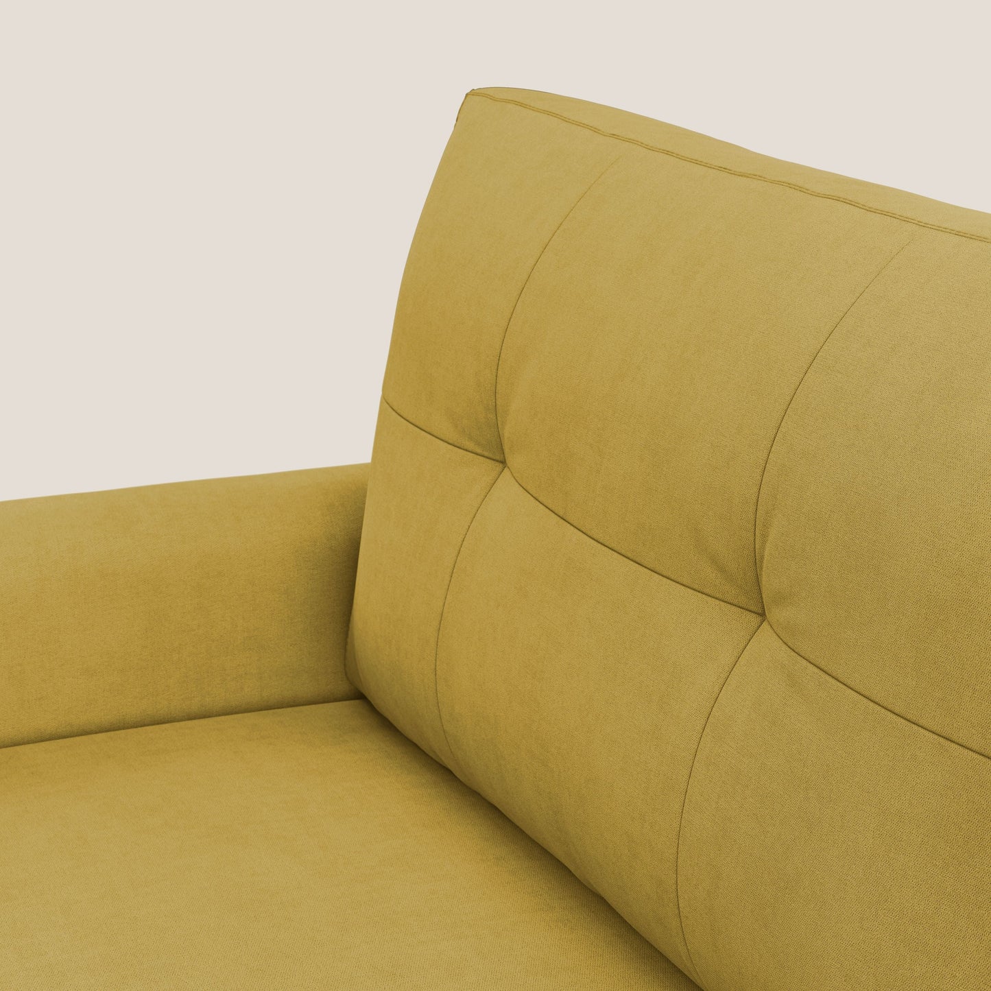 Callisto Divano letto angolare con penisola in tessuto morbido impermeabile T02 giallo