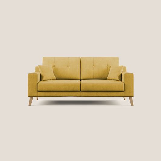 Divano danese moderno in tessuto morbido impermeabile T02 giallo