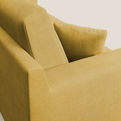 Divano danese moderno in tessuto morbido impermeabile T02 giallo