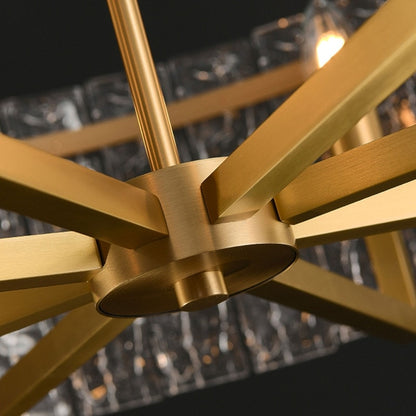 26 in. Gold Modern Drum Crystal Chandelier 6-Light Glam Dimmable Pendant Light Kitchen Island with Frosted Glass for Dining Room