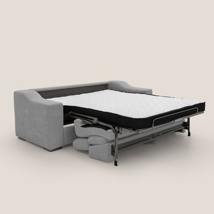 Bomber divano letto matrimoniale con poggiatesta in tessuto impermeabile T14 grigio chiaro 