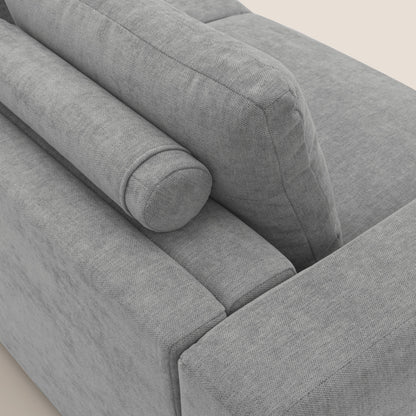 Freia Divano letto minimal materasso h15 cm con morbidi schienali in tessuto impermeabile T14 grigio chiaro