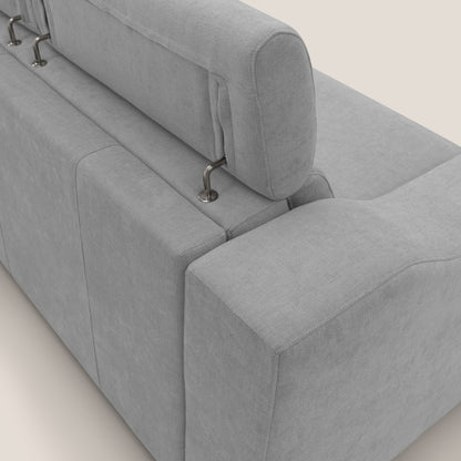 Bomber divano letto matrimoniale con poggiatesta in tessuto impermeabile T14 grigio chiaro 