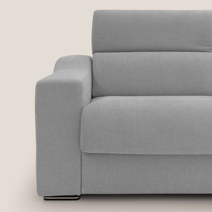 Bomber divano letto matrimoniale con poggiatesta in tessuto impermeabile T14 grigio chiaro 
