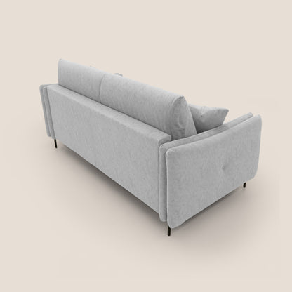 Gregory Divano letto con materasso h18 cm in microfibra effetto velluto impermeabile T09 grigio chiaro 