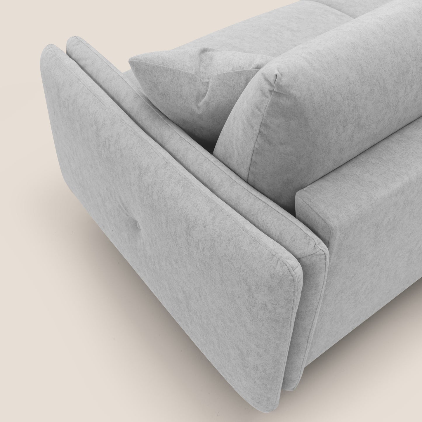 Gregory Divano letto con materasso h18 cm in microfibra effetto velluto impermeabile T09 grigio chiaro 