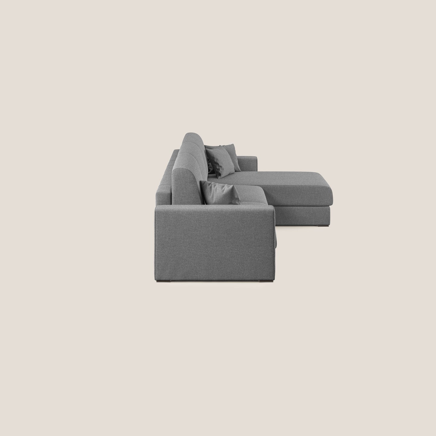 Best Divano letto angolare con penisola in tessuto smacchiabile QuickClean T08 grigio