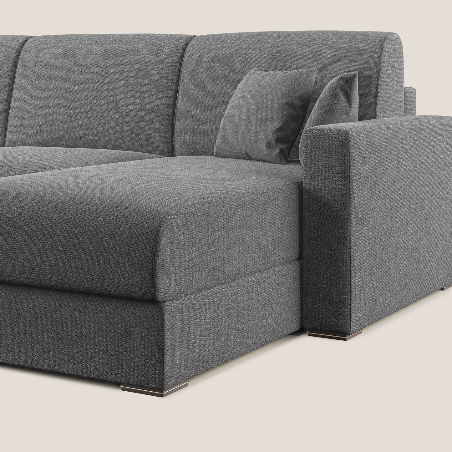 Best Divano letto angolare con penisola in tessuto smacchiabile QuickClean T08 grigio