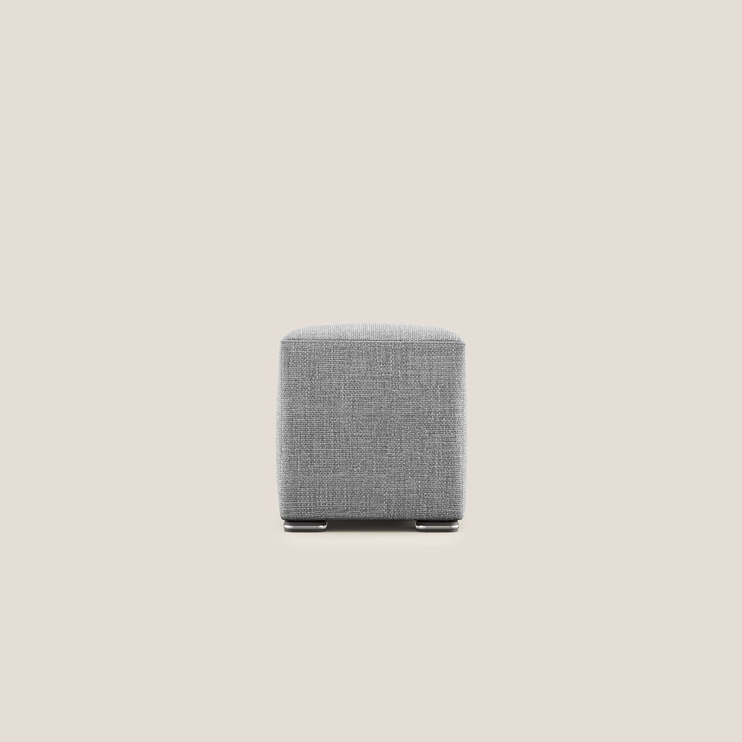 Pouf Cube in morbido tessuto impermeabile ad intreccio melangiato T06 grigio