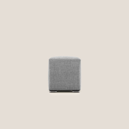 Pouf Cube in morbido tessuto impermeabile ad intreccio melangiato T06 grigio