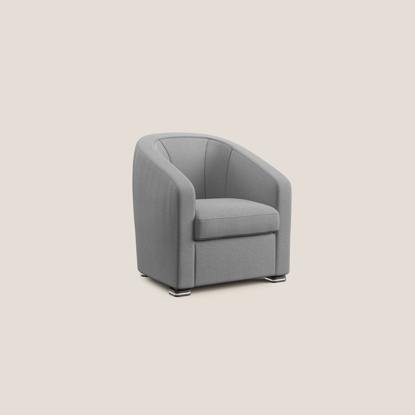 Cloe Poltroncina in tessuto smacchiabile con acqua QuickClean T08 grigio