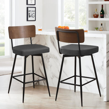 Faux Leather Upholstered Swivel Counter/Bar Stools Set of 2/3/4