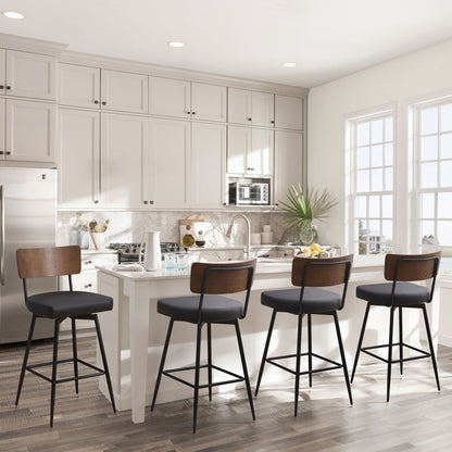 Faux Leather Upholstered Swivel Counter/Bar Stools Set of 2/3/4