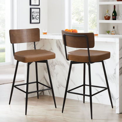 Faux Leather Upholstered Swivel Counter/Bar Stools Set of 2/3/4
