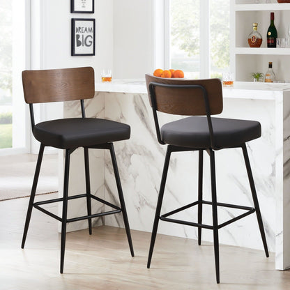 Faux Leather Upholstered Swivel Counter/Bar Stools Set of 2/3/4
