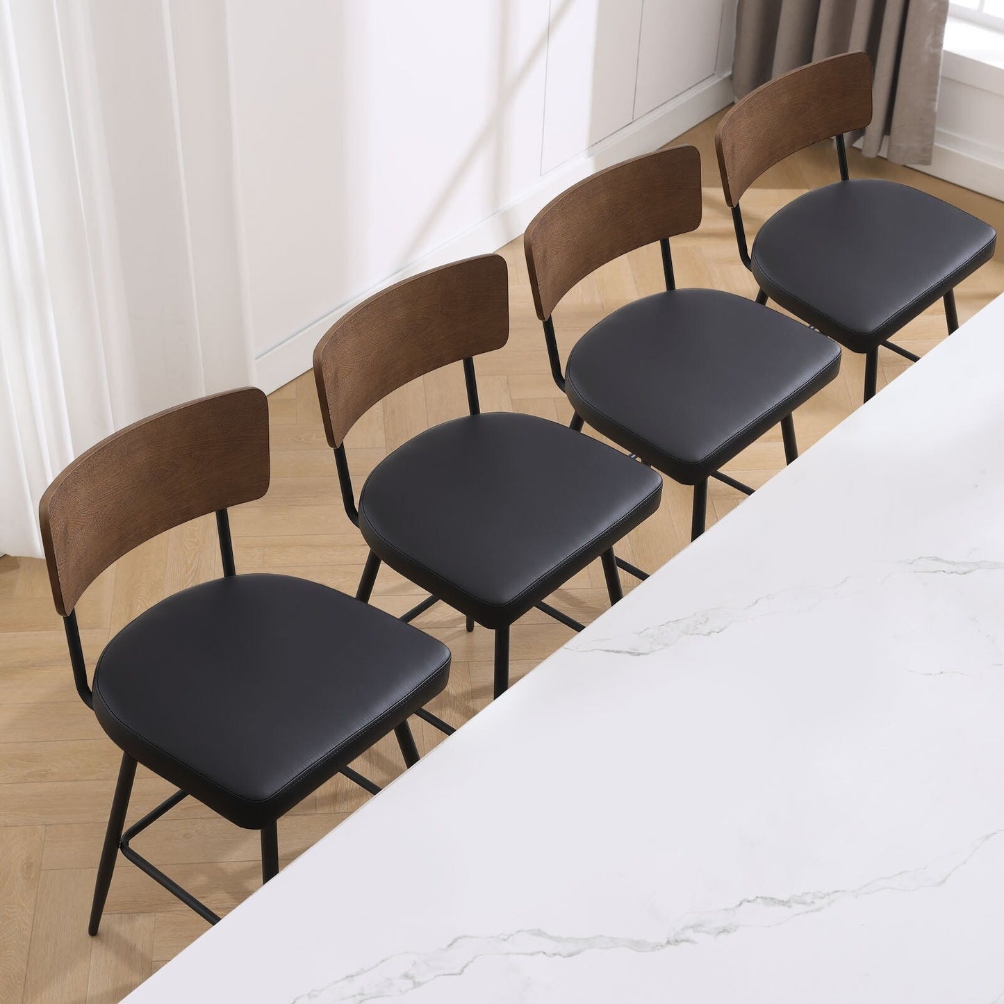 Faux Leather Upholstered Swivel Counter/Bar Stools Set of 2/3/4