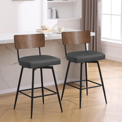 Faux Leather Upholstered Swivel Counter/Bar Stools Set of 2/3/4