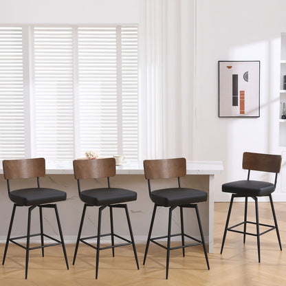 Faux Leather Upholstered Swivel Counter/Bar Stools Set of 2/3/4