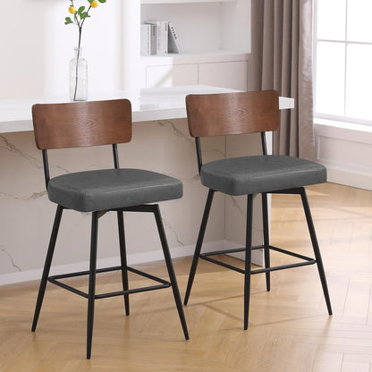 Faux Leather Upholstered Swivel Counter/Bar Stools Set of 2/3/4