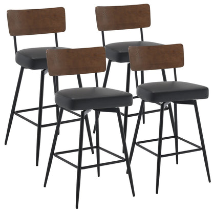 Faux Leather Upholstered Swivel Counter/Bar Stools Set of 2/3/4
