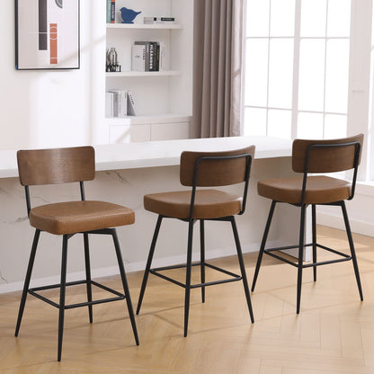 Faux Leather Upholstered Swivel Counter/Bar Stools Set of 2/3/4