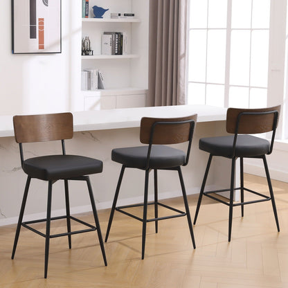 Faux Leather Upholstered Swivel Counter/Bar Stools Set of 2/3/4