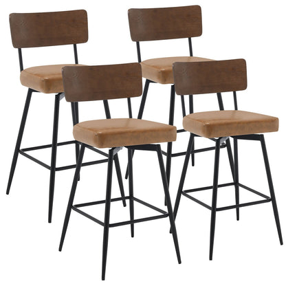 Faux Leather Upholstered Swivel Counter/Bar Stools Set of 2/3/4