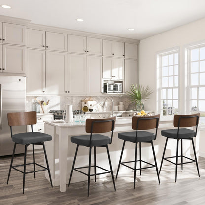 Faux Leather Upholstered Swivel Counter/Bar Stools Set of 2/3/4